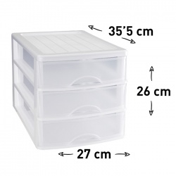 cajonera sobremesa 3 cajones blanco