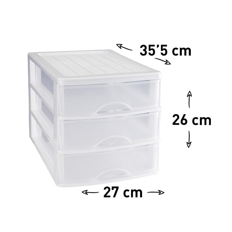 cajonera sobremesa 3 cajones blanco