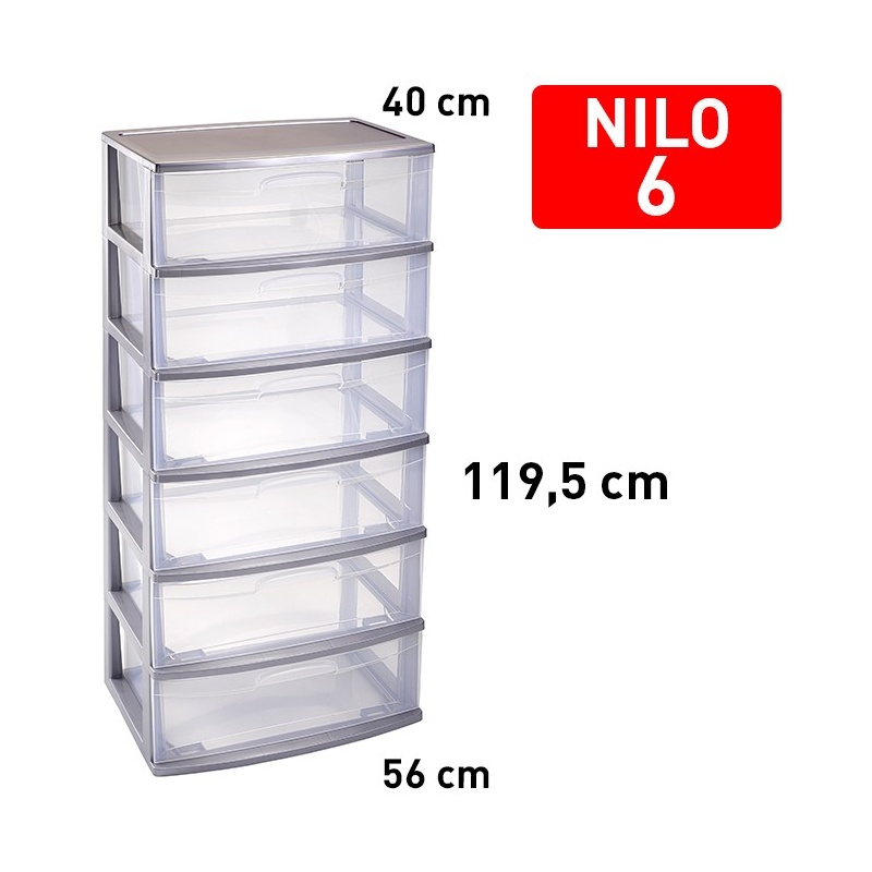 cajonera nilo 6 cajones plata