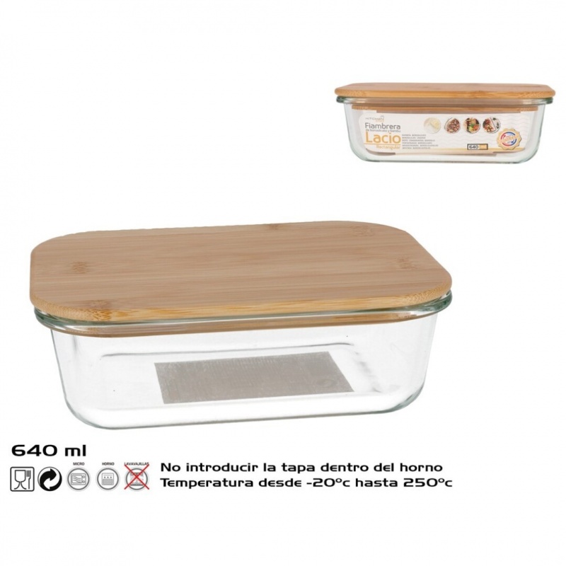 fiambrera bambu  640 ml