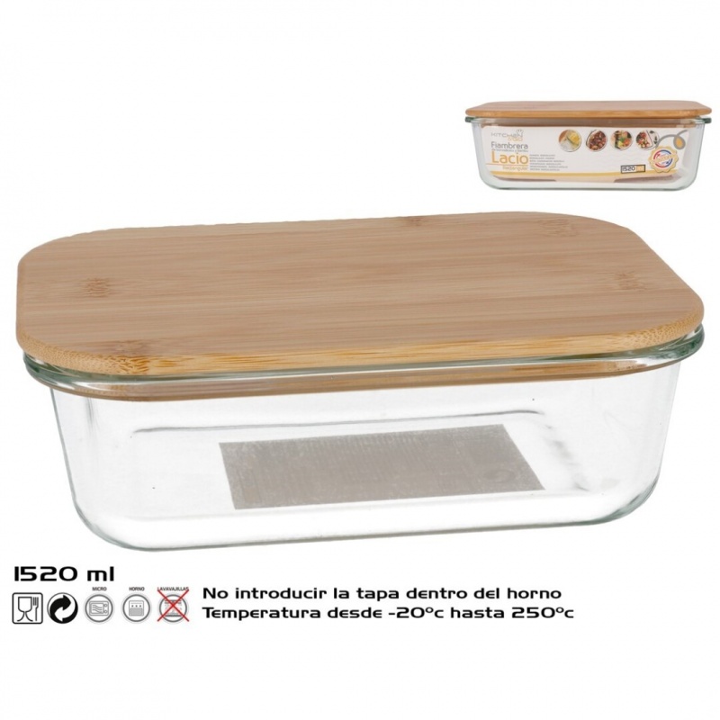 fiambrera bambu  1520 ml