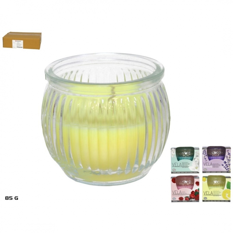 vela en vaso cristal 85 gr