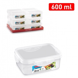 fiambrera click 600 ml  rectangular