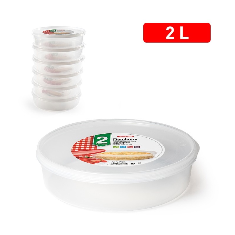 fiambrera tortilla 2 litros transparente