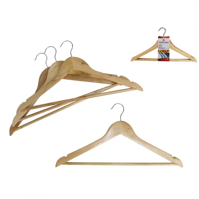 percha madera x4   44x23 cm