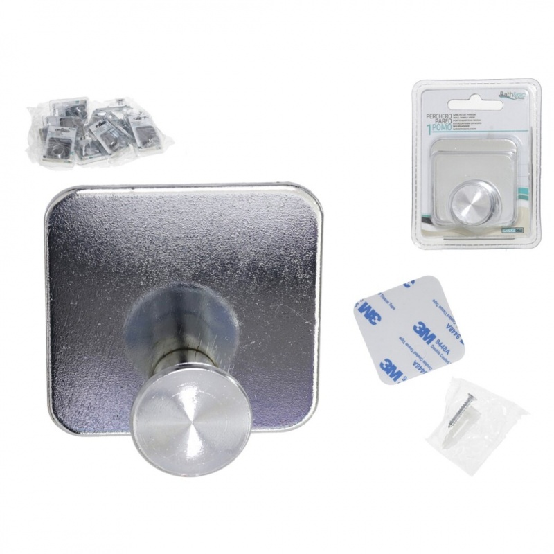 percha adhesiva  metal 5x5x2 cm