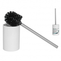 escobillero ceramica metal blanco