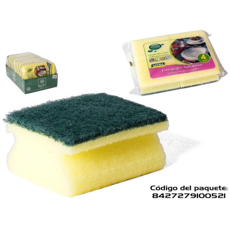 set 4 esponjas salvauñas