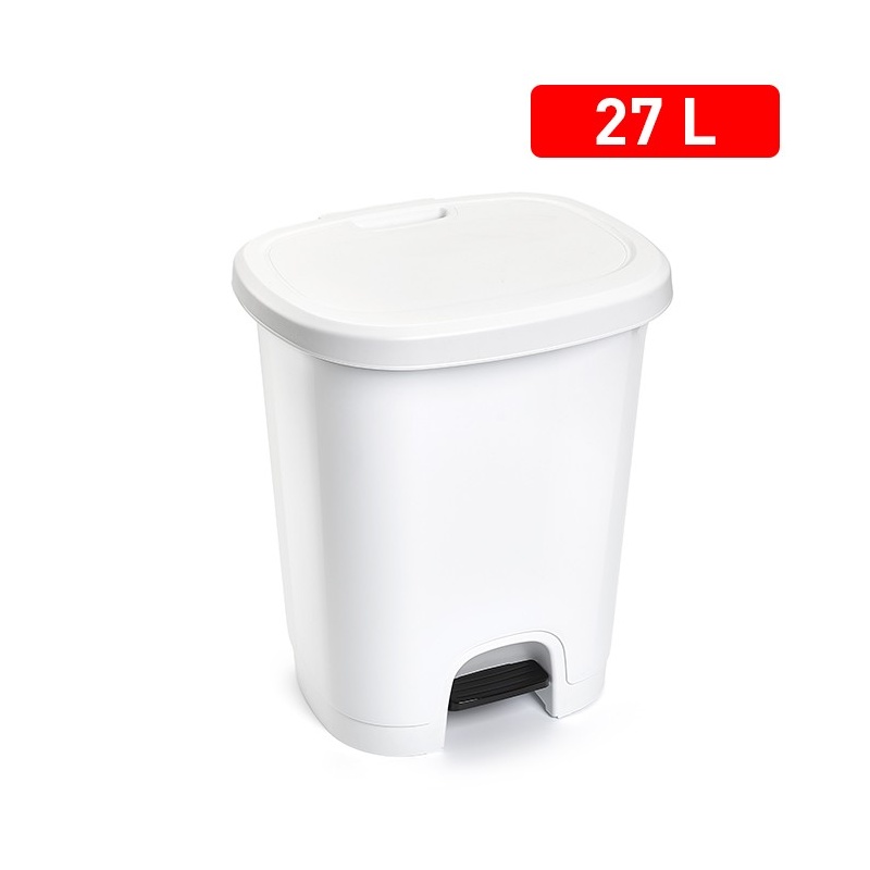 cubo pedal 27 L  blanco