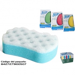 esponja de baño doble cara