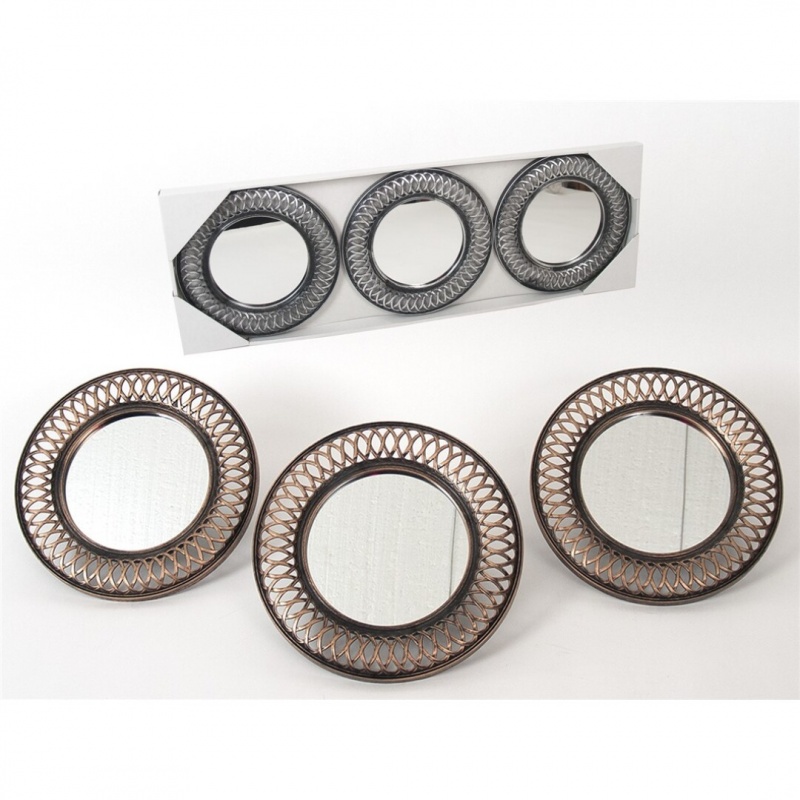 set 3 espejos de 24 cm